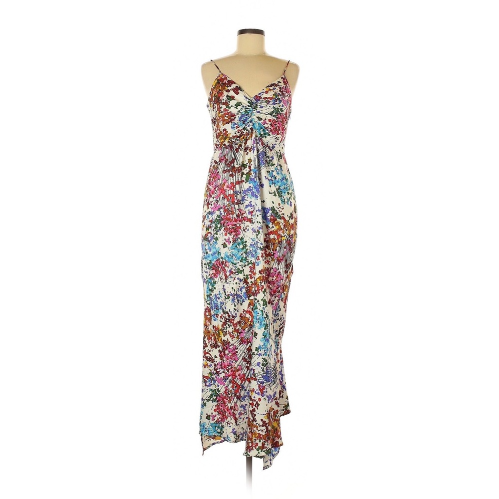 Ali Ro Silk Maxi Dress Floral Print Size 2